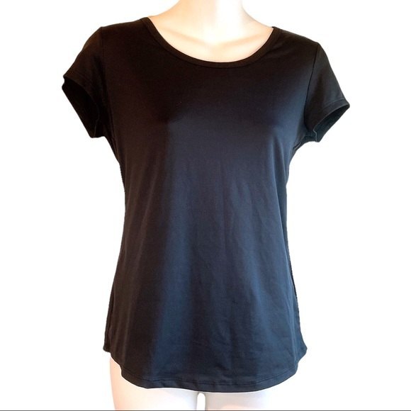 90 Degree by Reflex Plain Black Solid Short Sleeved Tee Size XS - Picture 1 of 3
